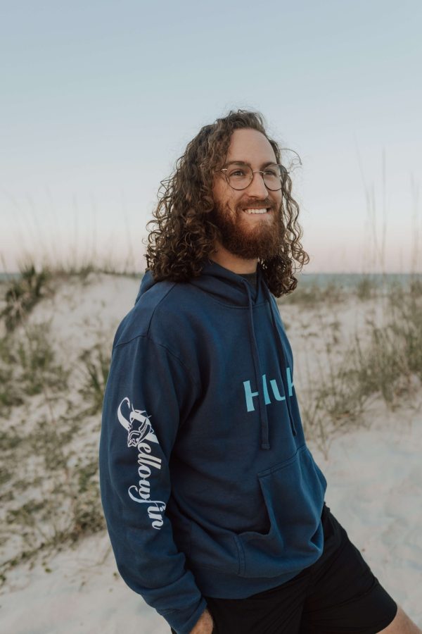 dark blue sweatshirt